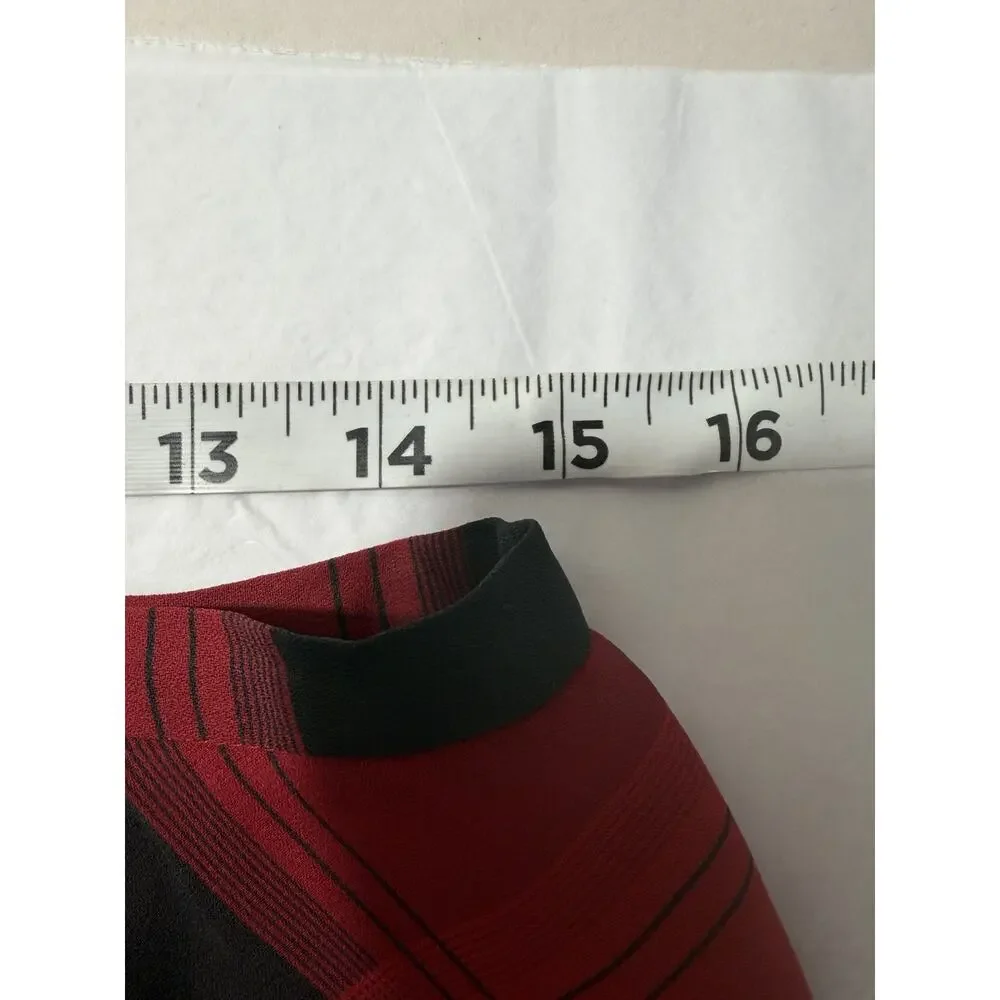NWT Liz Claiborne Midnight Garden Red Plaid Midi Skirt Size 12 VTG MSRP $89.00